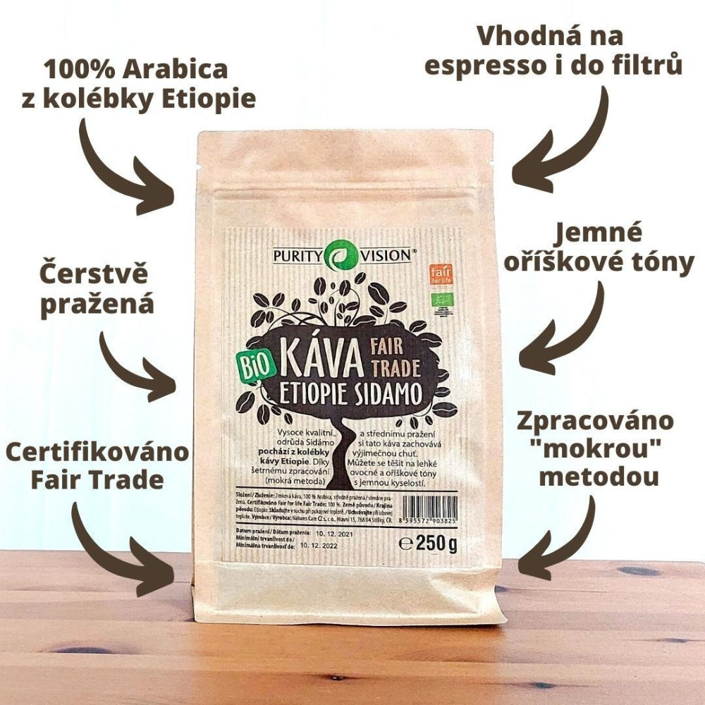 Chicchi di caffè biologico Fair Trade Etiopia Sidamo 250 g