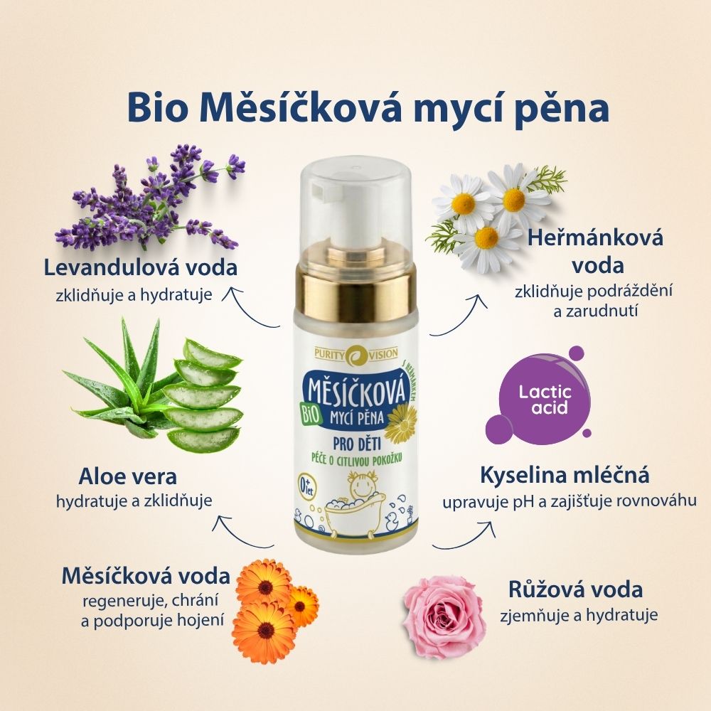 Schiuma detergente Bio alla calendula per bambini